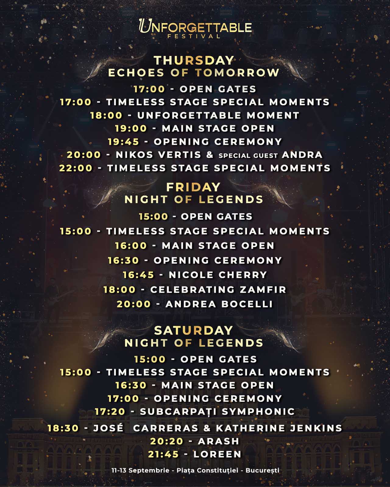 Unforgettable Festival 2025 - Programul complet al artiștilor