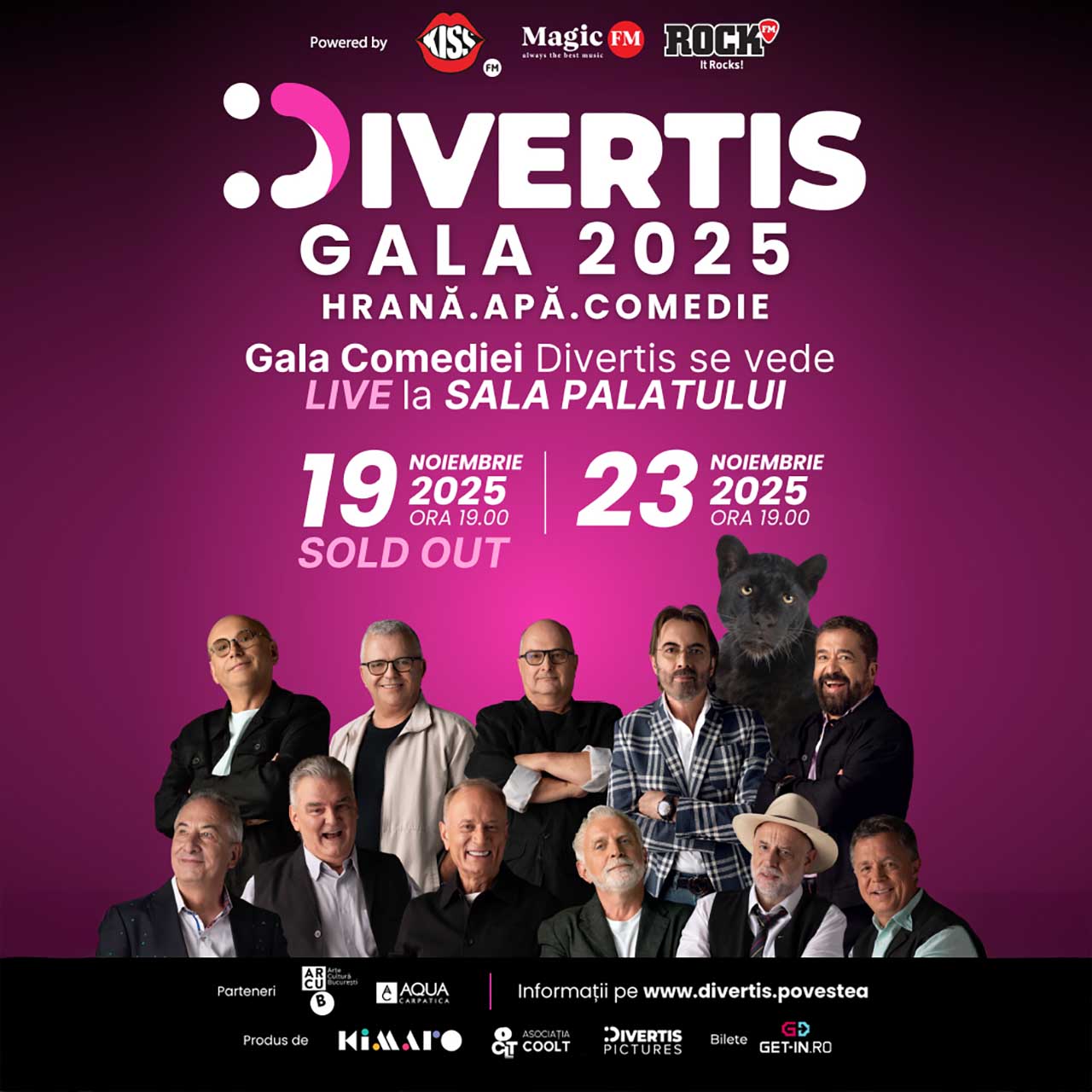„Divertis. Gala 2025 – Apă, Hrană, Comedie” revine la Sala Palatului