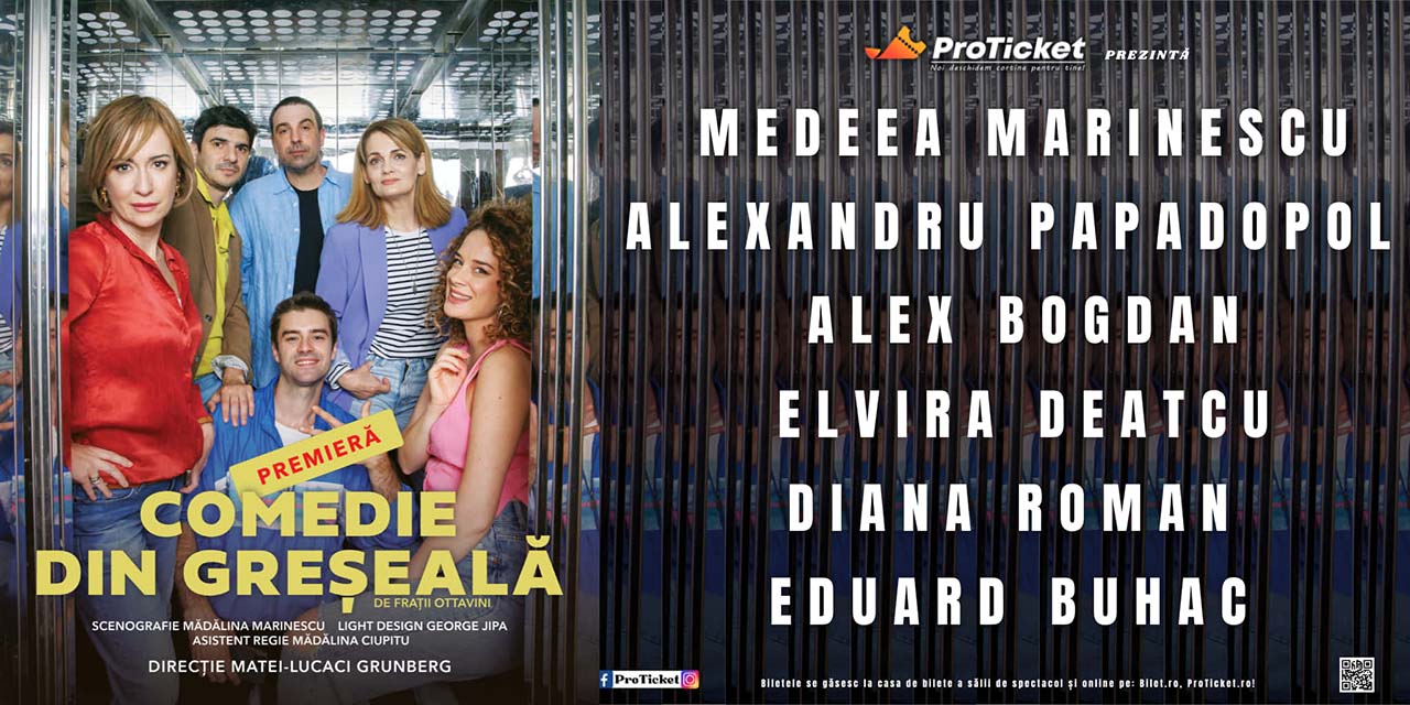 Comedie din greșeală, O noapte furtunoasă și Fă-mi loc! &ndash; pe scenele din București și Iași &icirc;n septembrie