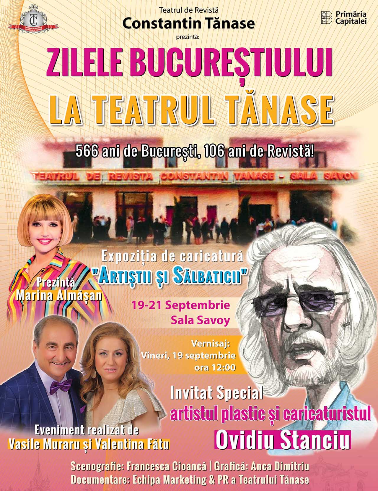 Vernisaj la Teatrul &bdquo;Constantin Tănase&rdquo;,&nbsp;Expoziţia de Caricatură &bdquo;ARTIŞTII şi SĂLBATICII&rdquo; a artistului OVIDIU STANCIU