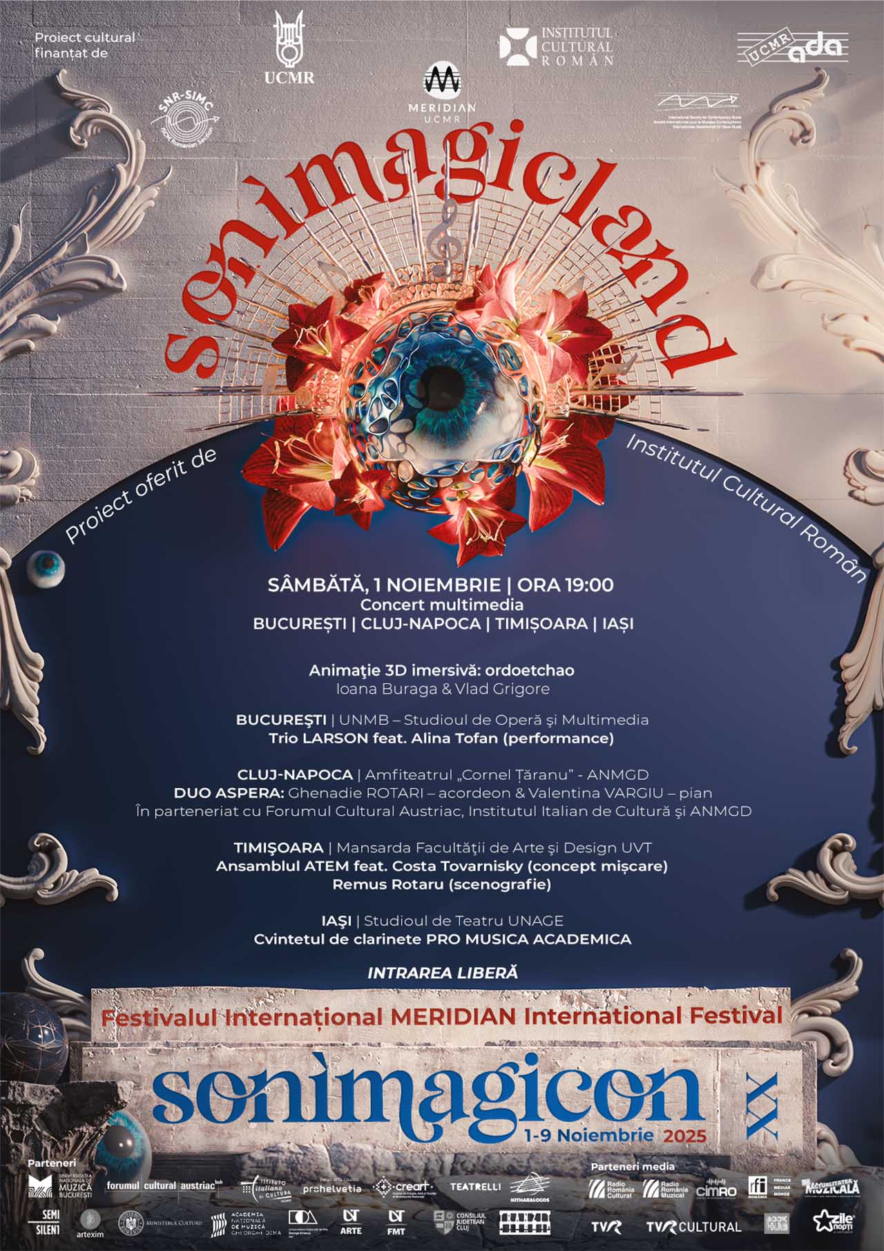 Călătorie vizual-muzicală prin SONIMAGICLAND: eveniment ICR &icirc;n deschiderea festivalului Meridian XX, pe 1 noiembrie 2025