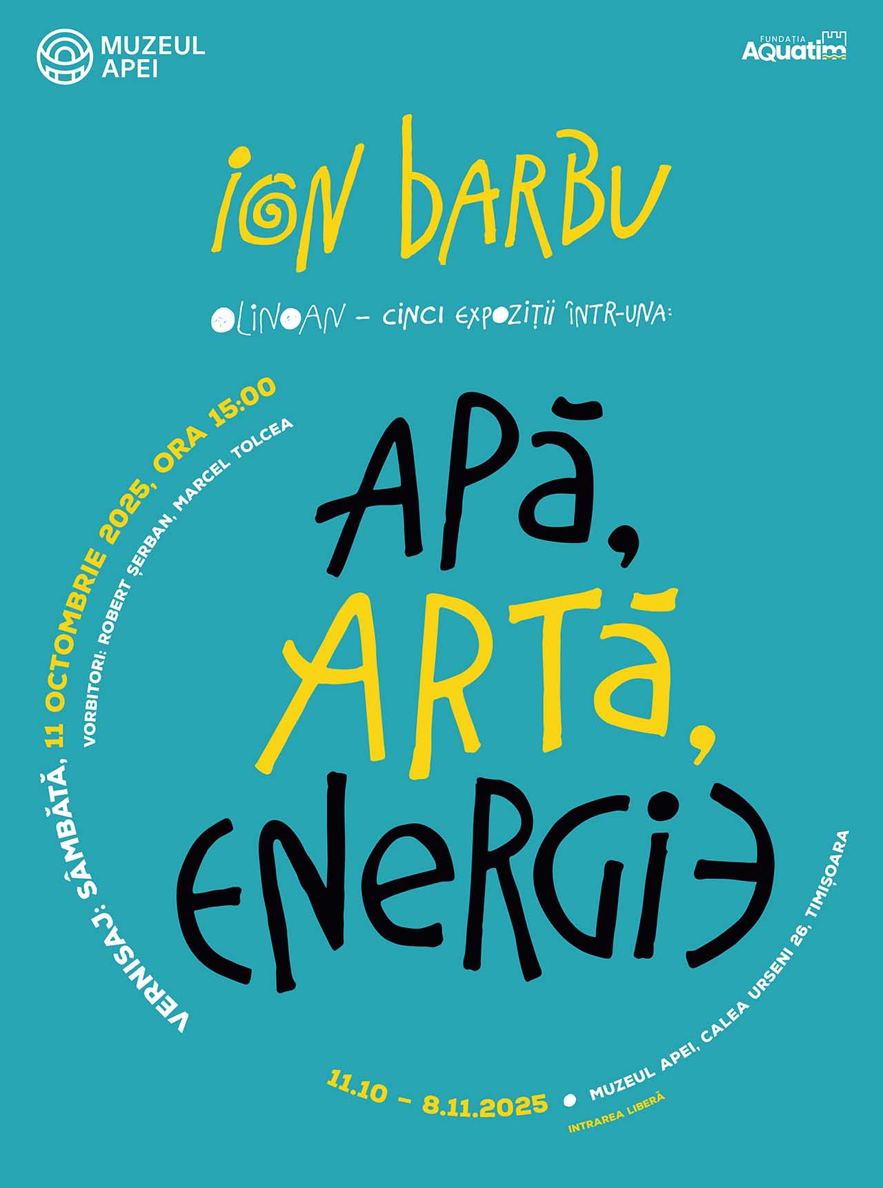 Ion Barbu prezintă „APĂ, ARTĂ, ENERGIE” la Muzeul Apei din Timișoara
