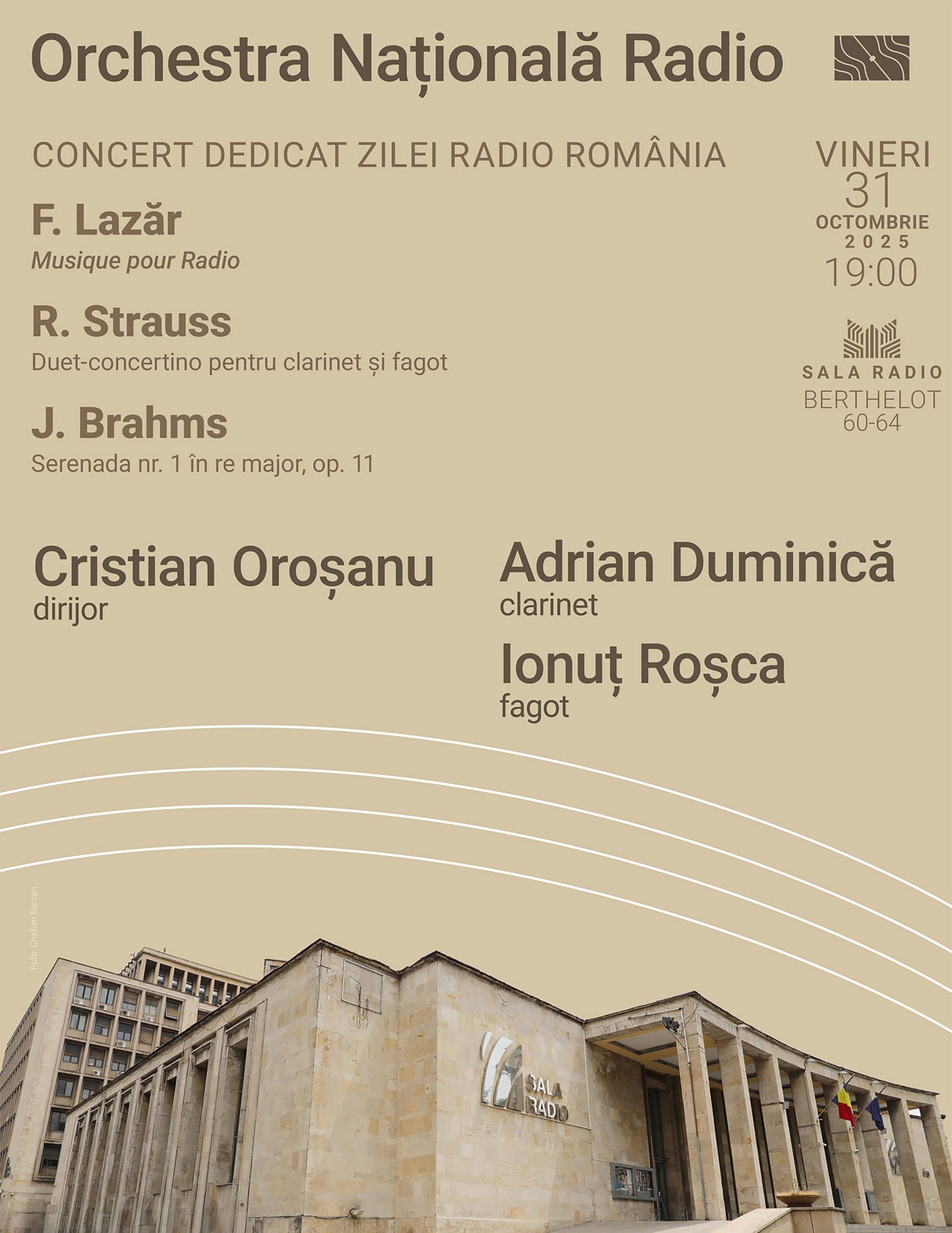 97 de ani pentru Radio Rom&acirc;nia:&nbsp;concert aniversar dirijat de Cristian Oroșanu