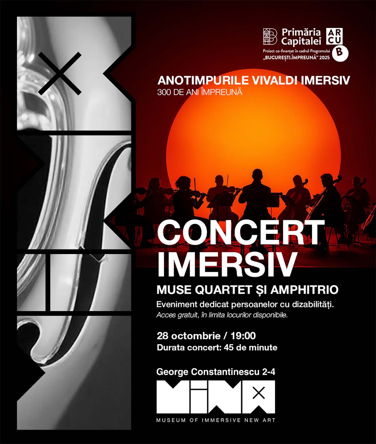&bdquo;Anotimpurile Vivaldi Imersiv &ndash; 300 de ani &Icirc;mpreună&rdquo; - o experiență imersivă se lansează la MINA &icirc;n parteneriat cu ARCUB