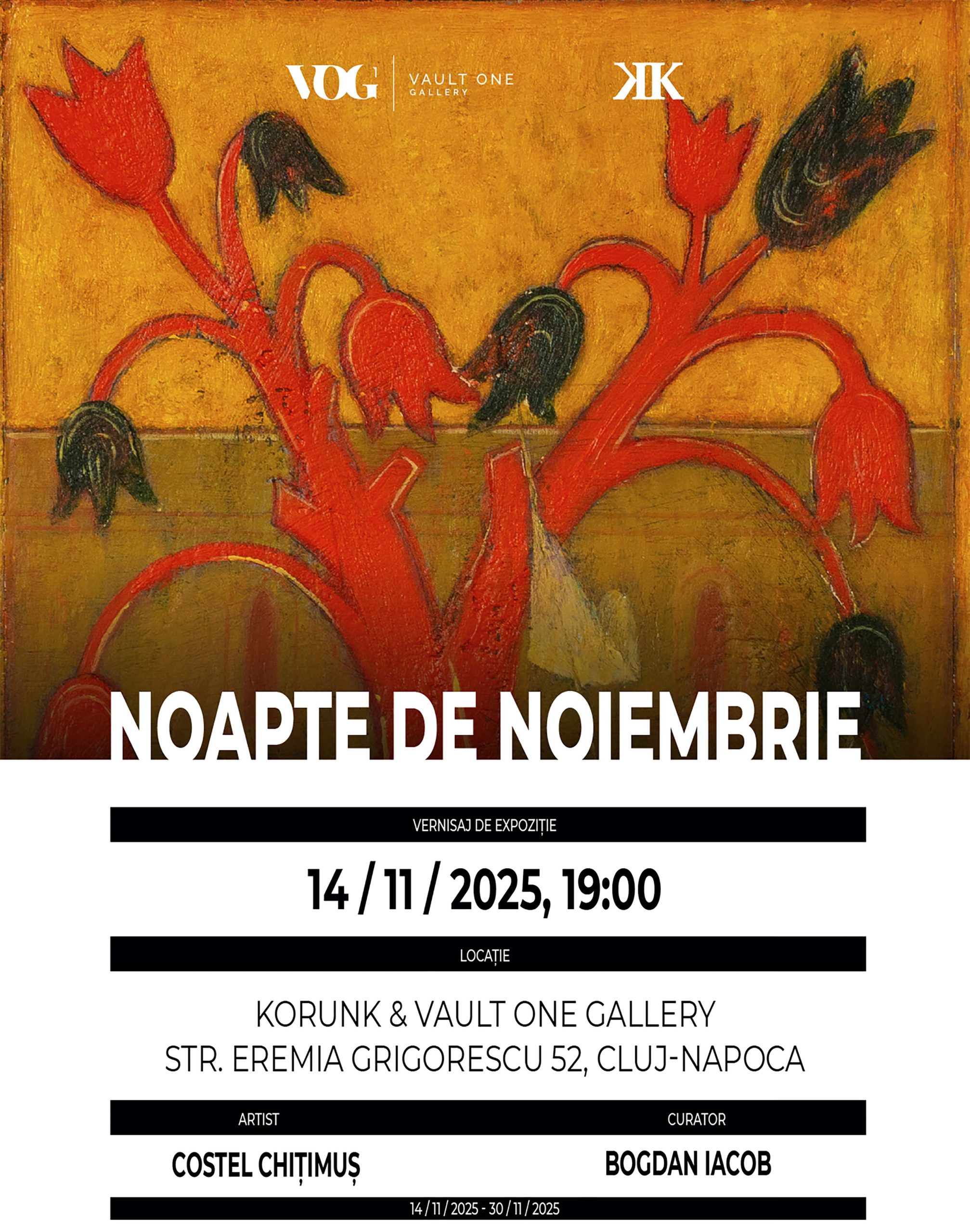 „Noapte de noiembrie”, noua expoziție a artistului Costel Chițimuș, la Vault One Gallery