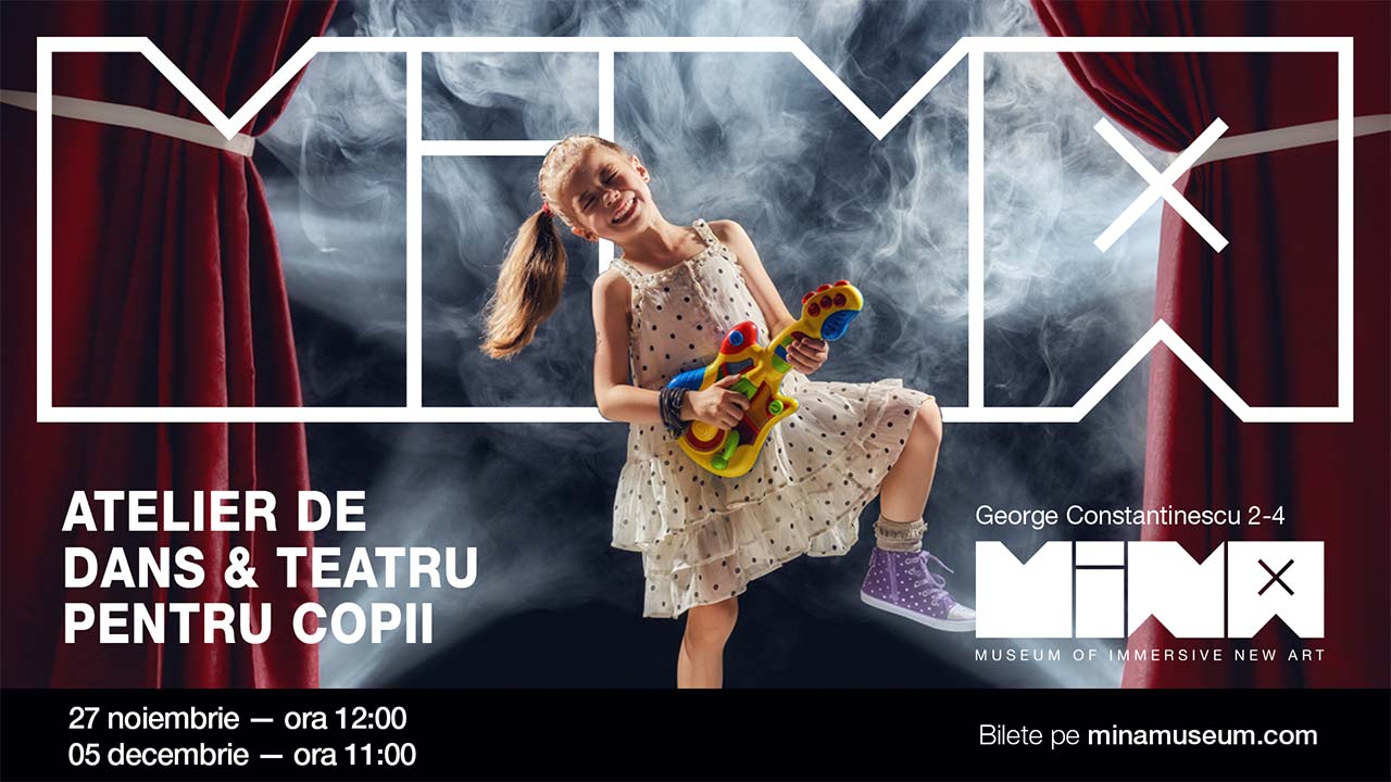Activități pentru copii la MINA. Weekend special cu ateliere pentru cei mici și un show imersiv cu ocazia Zilei Naționale a României