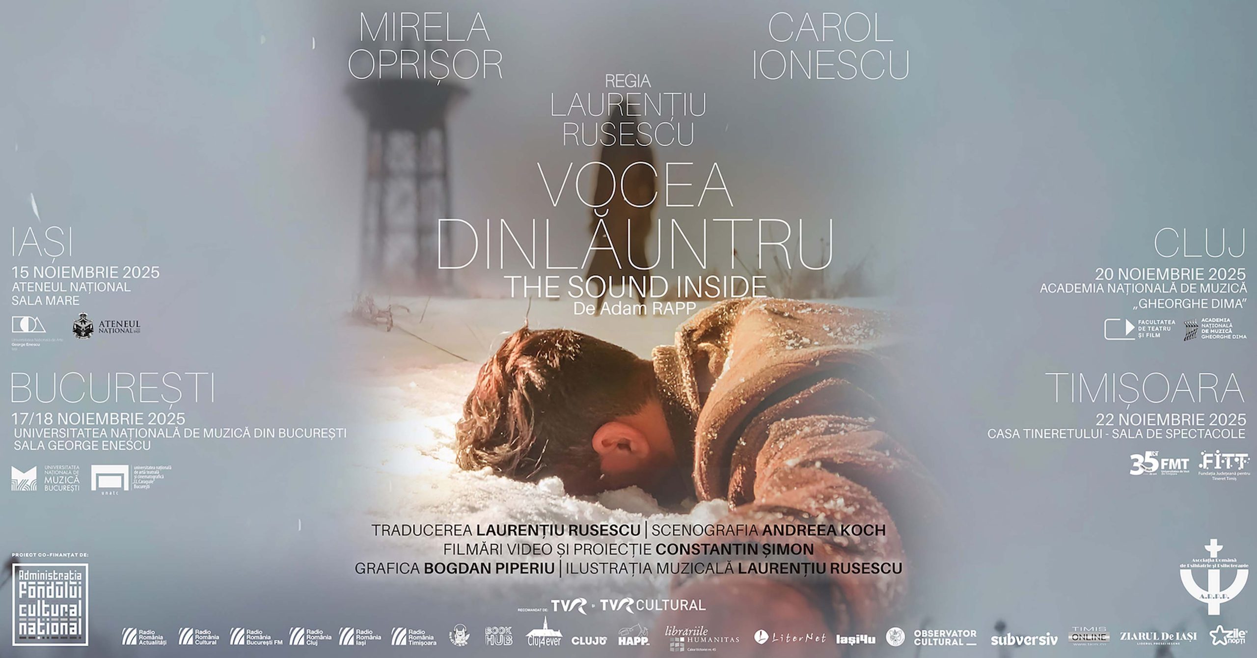 &bdquo;Vocea Dinlăuntru&rdquo;&nbsp; - O explorare a curajului, vulnerabilității și echilibrului interior, adusă pe scenă de regizorul Laurențiu Rusescu, cu Mirela Oprișor și Carol Ionescu