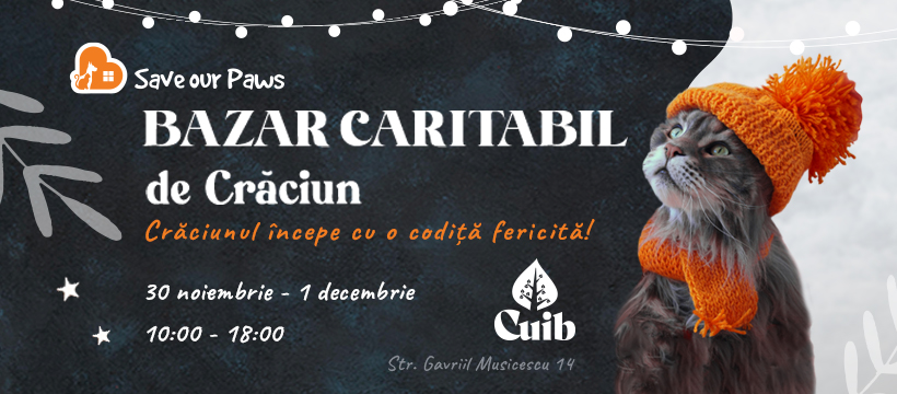 Fii Moș Crăciun pentru cățeii și pisicile Asociației Save our Paws @ Cuib