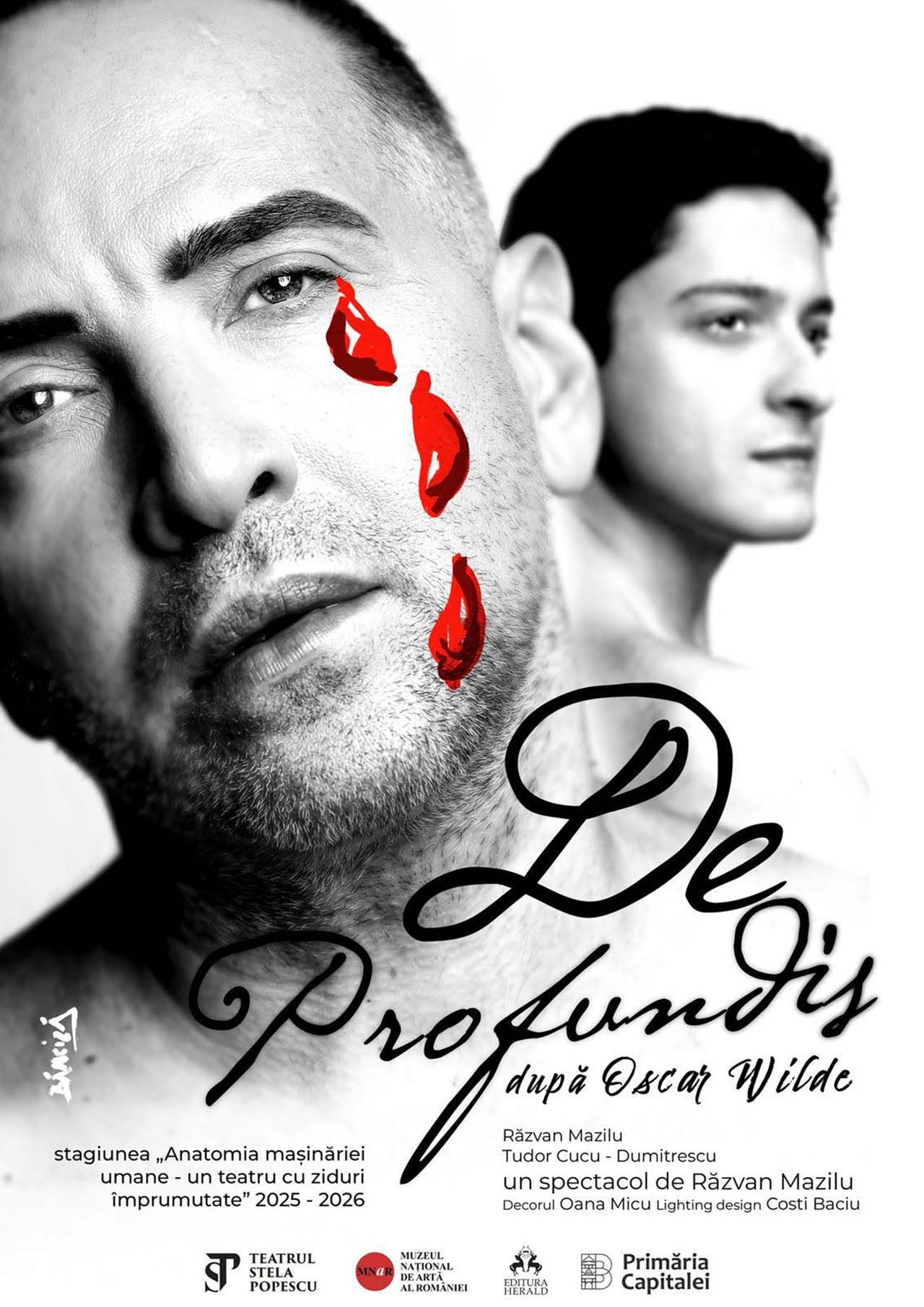 „De Profundis” după Oscar Wilde, cu Răzvan Mazilu şi Tudor Cucu-Dumitrescu, producţie a Teatrului Stela Popescu, continuă cu casa închisă în decembrie şi ianuarie