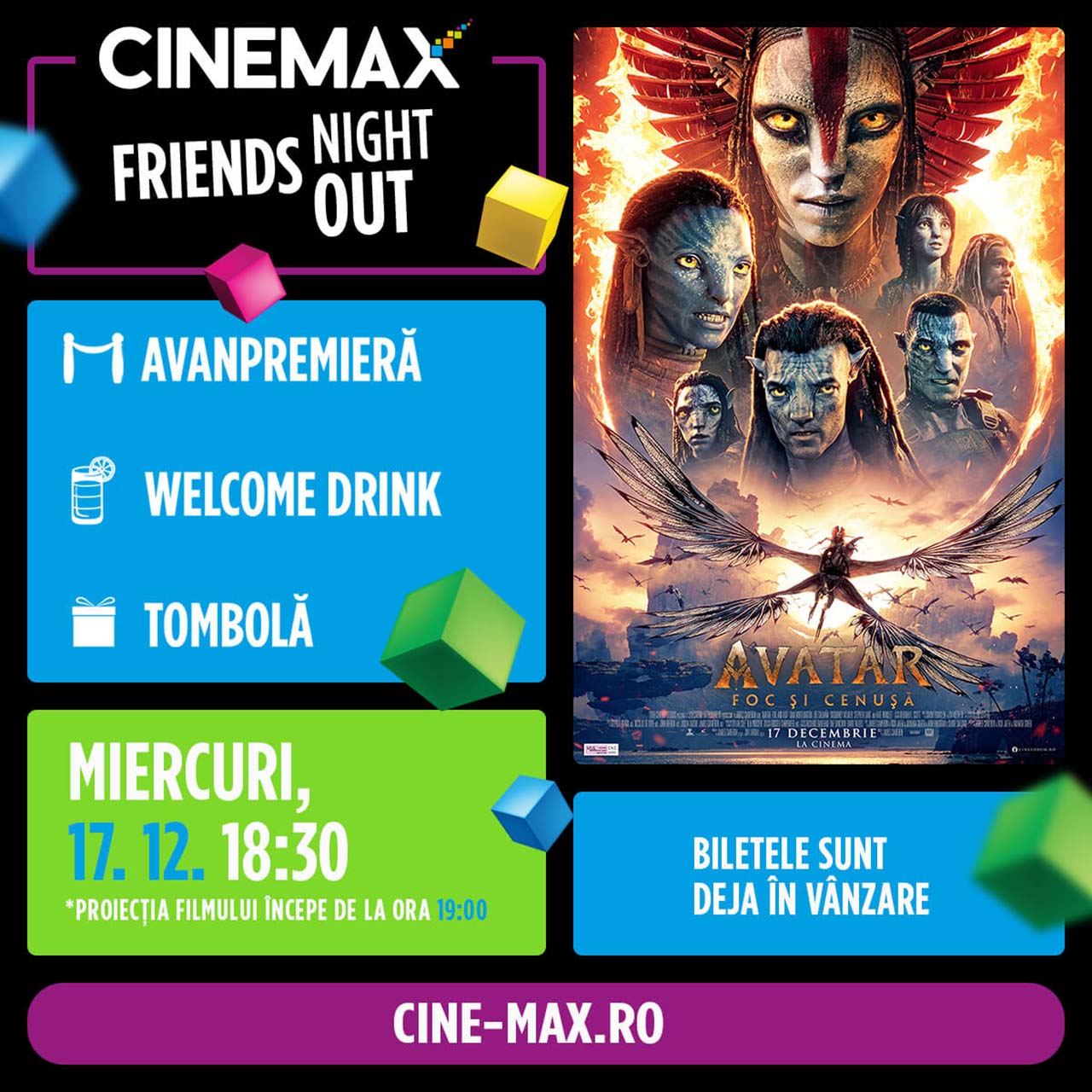 Friends Night Out - Avatar: Foc și Cenușă la Cinemax Veranda