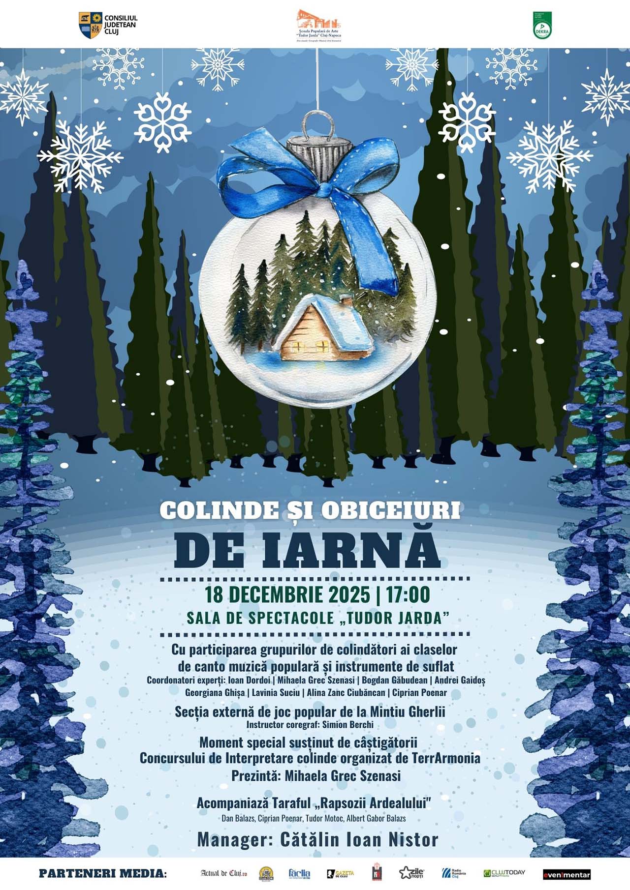 Concert de Colinde și Obiceiuri de Iarnă la Sala de Spectacole „Tudor Jarda”