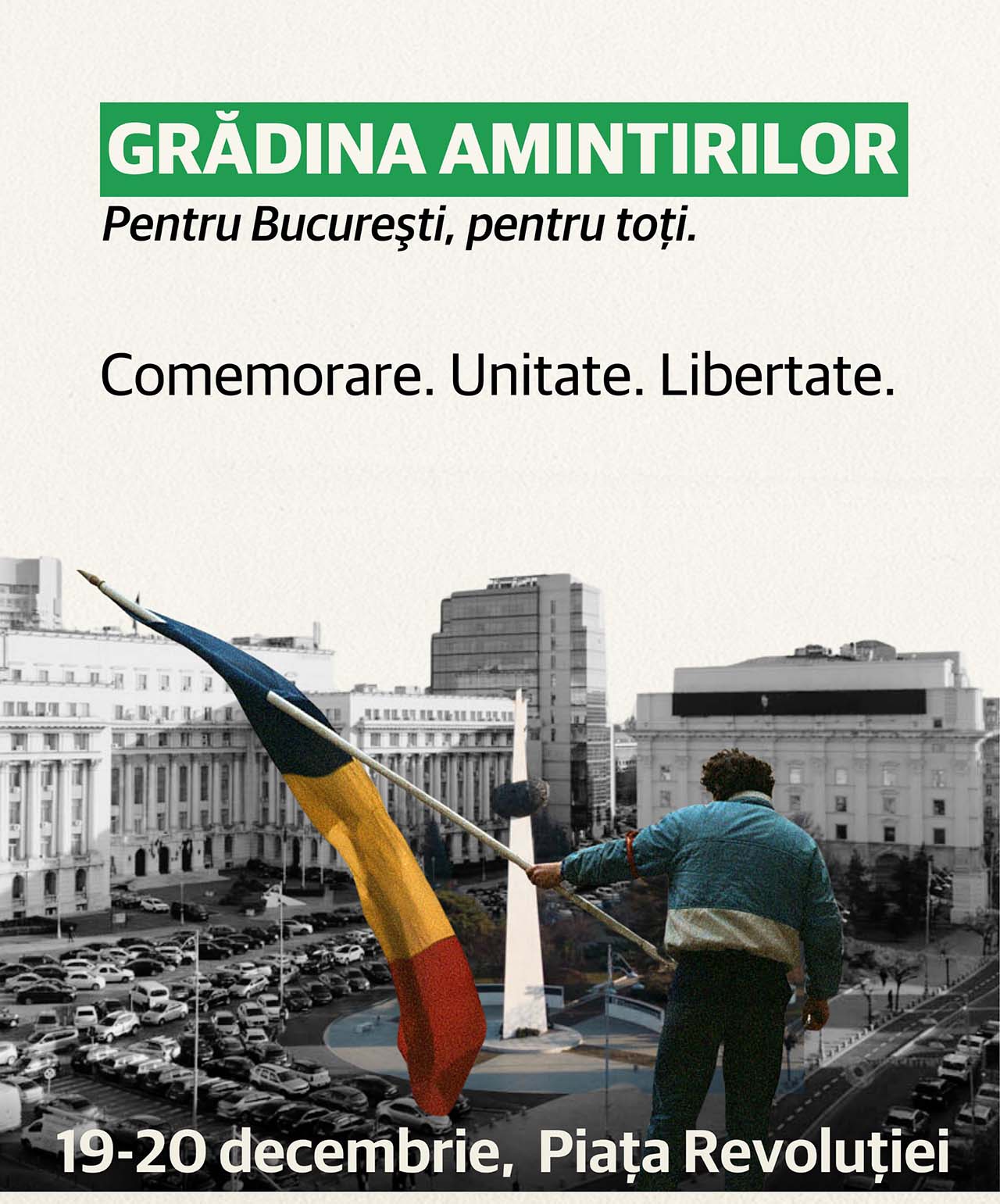 Piața Revoluției devine &bdquo;Grădina Amintirilor&rdquo;:&nbsp;loc de reculegere și memorie colectivă