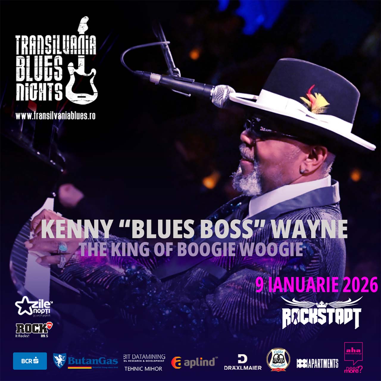 Kenny „Blues Boss” Wayne, the king of boogie-woogie, în premieră în România la Brașov