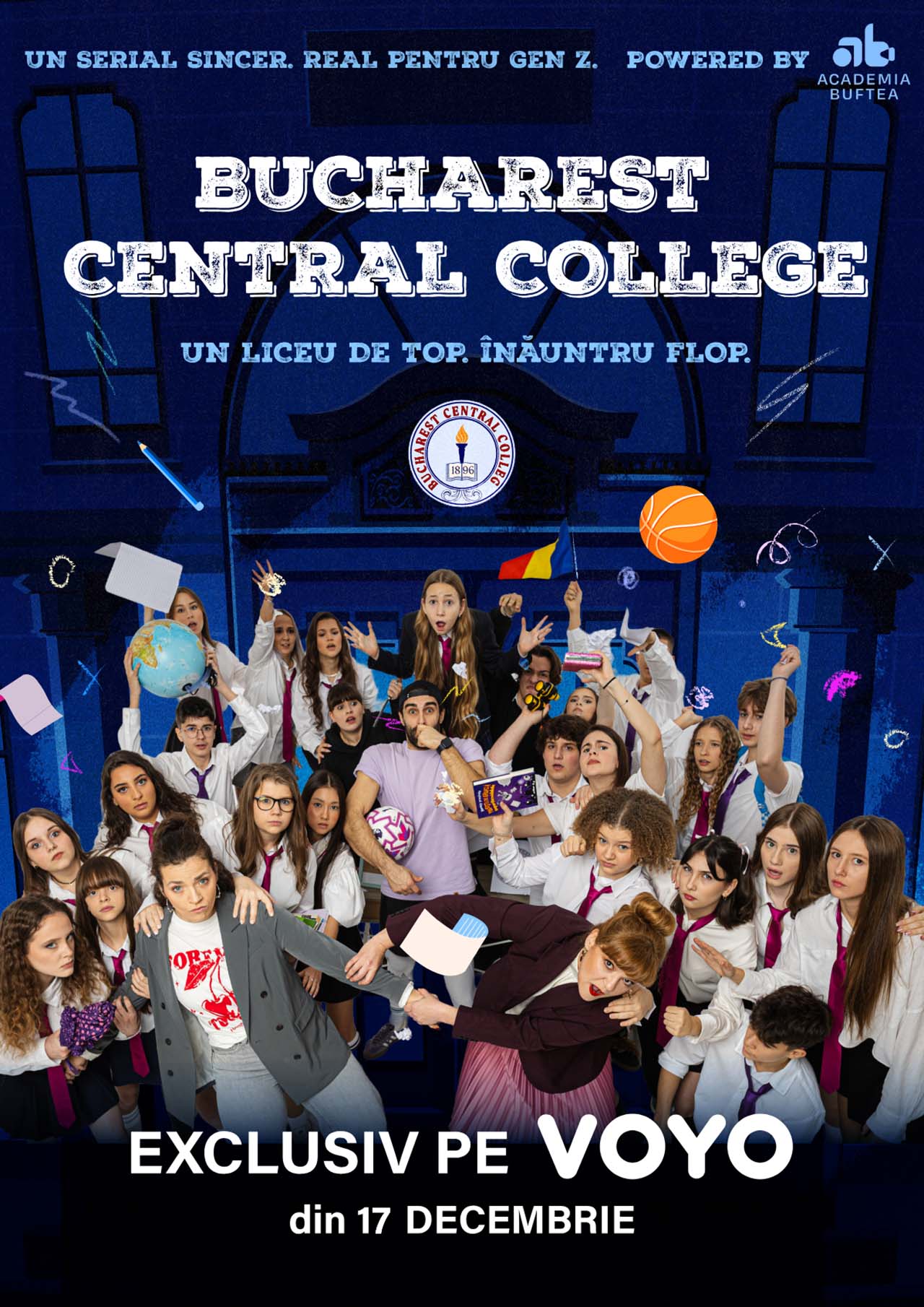 Academia Buftea și VOYO lansează Bucharest Central College, cel mai nou serial românesc pentru adolescenți, disponibil din 17 decembrie