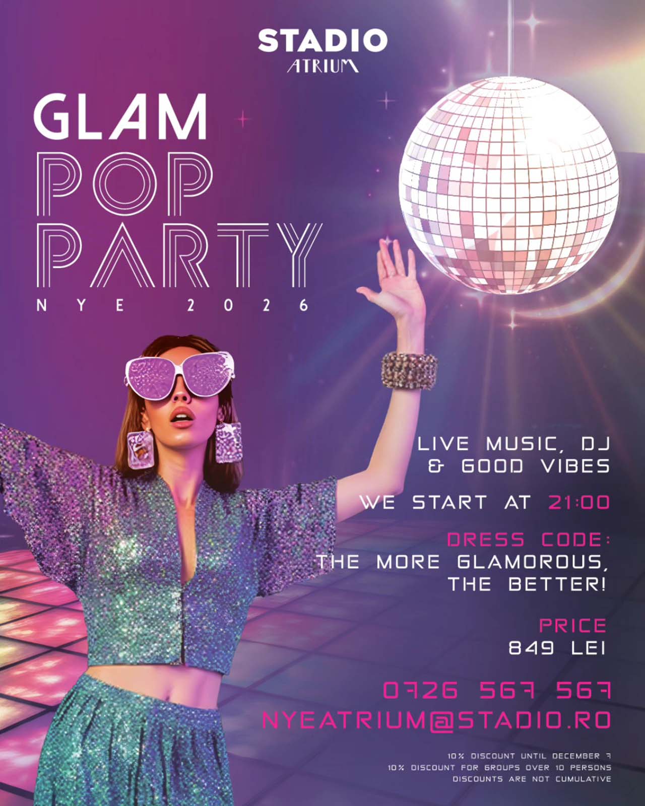 Revelion 2026 - Glam Pop Party @ Stadio Atrium