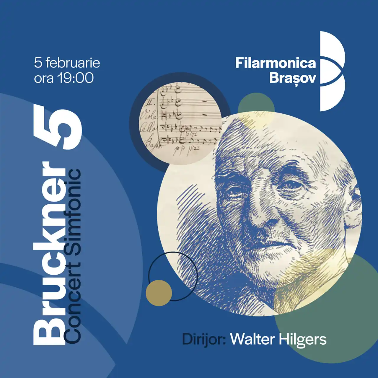 Simfonia nr. 5 pe 5 februarie: Filarmonica Brașov deschide luna cu Bruckner