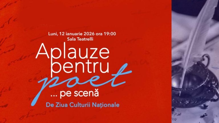 Aplauze pentru poet... pe scenă de Ziua Culturii Naționale, la Teatrelli