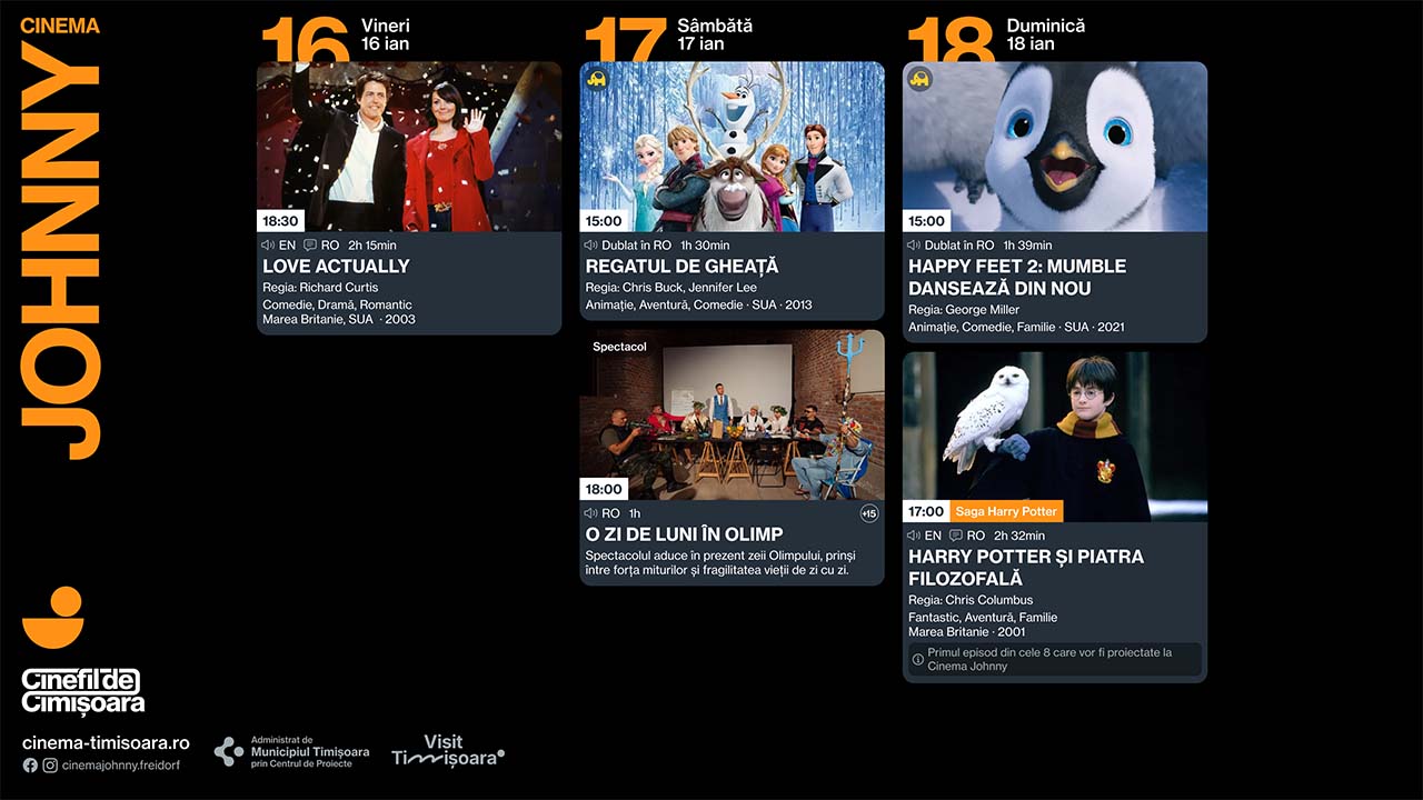 Programul săptămânii 14–18 ianuarie la cinematografele din Timișoara