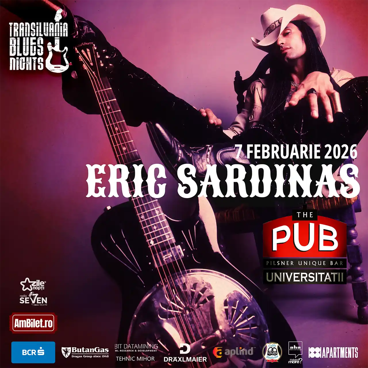 Concert Eric Sardinas la București, în cadrul Transilvania Blues Nights Concert Eric Sardinas la București, în cadrul Transilvania Blues Nights