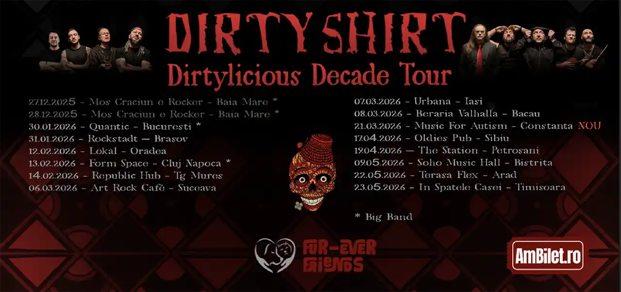 Rock for Children: Dirty Shirt și Salvați Copiii Rom&acirc;nia, muzică și implicare socială la Dirtylicious Decade Tour