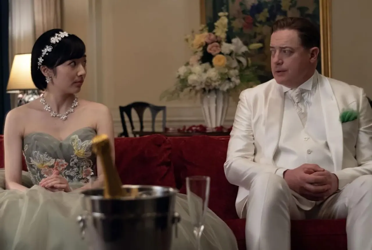 Brendan Fraser și Mari Yamamoto în Familie de închiriat / Imagine din filmul Rental Family (2025) Brendan Fraser și Mari Yamamoto în Familie de închiriat / Imagine din filmul Rental Family (2025)