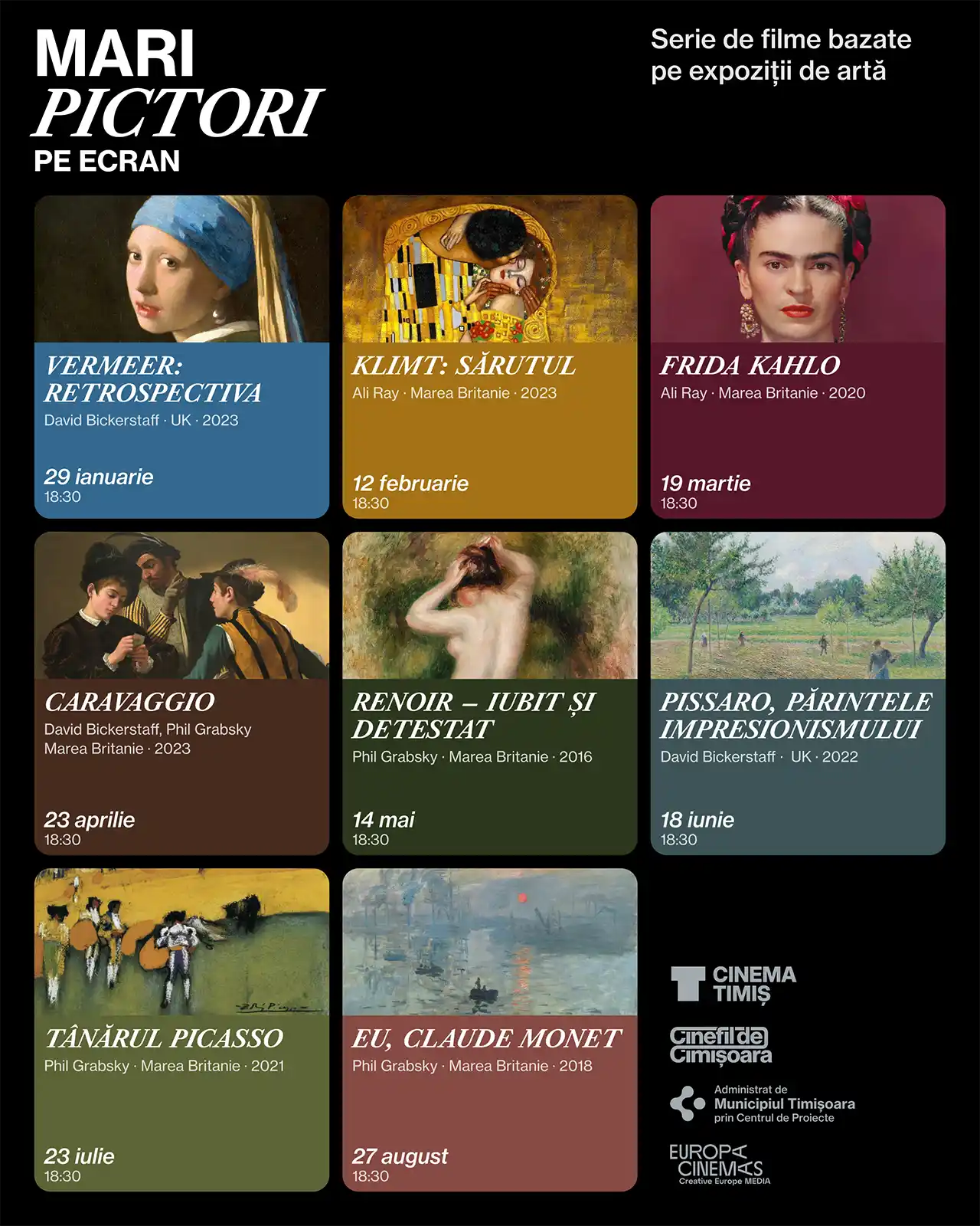 Mari pictori pe ecran Programul săptămânii 27 ianuarie – 1 februarie la Cinema Victoria, Cinema Timiș, Cinema Studio și Cinema Johnny