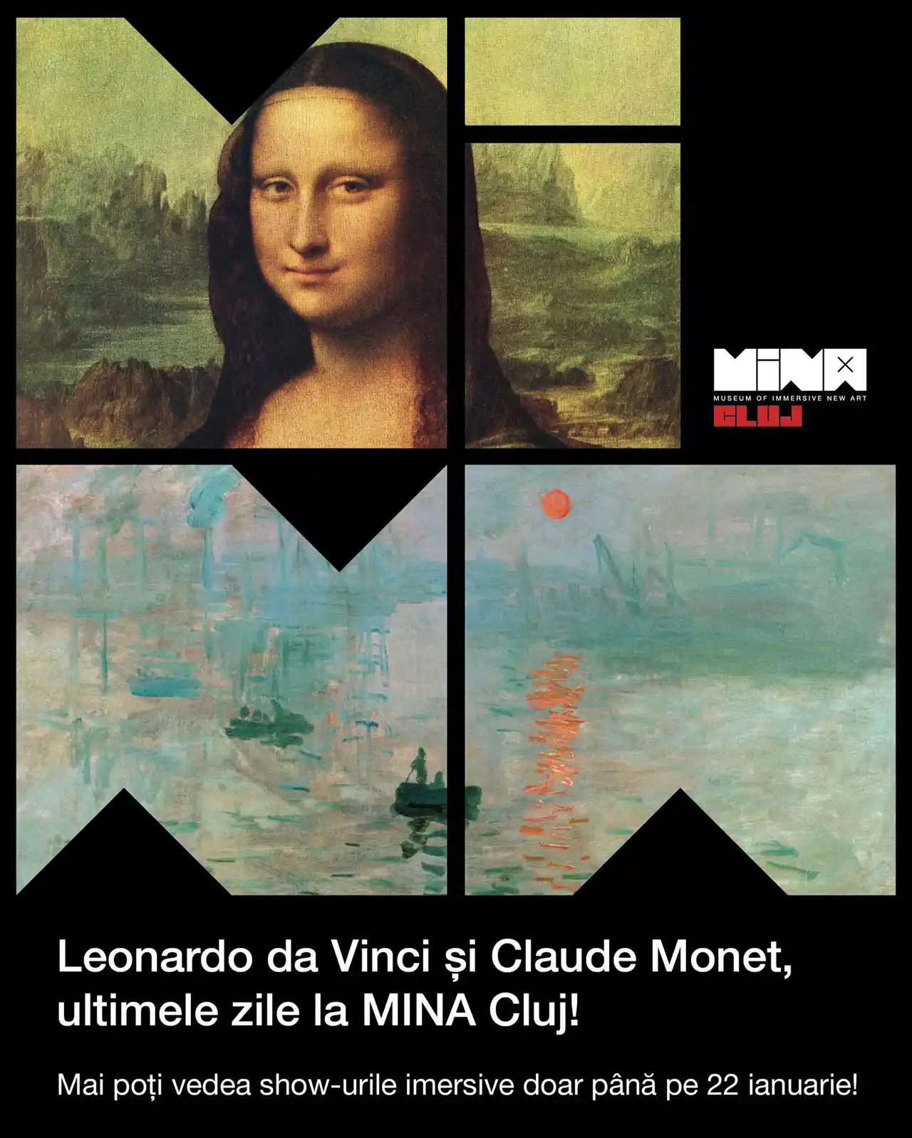 Afiș show imersiv Van Gogh și Kandinsky, noi spectacole imersive la Mina Cluj din 23 ianuarie