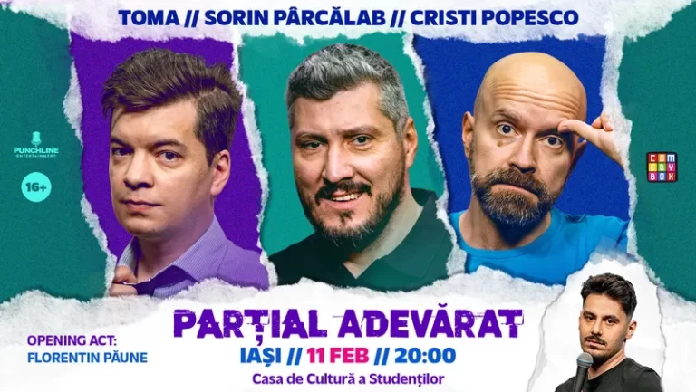 Stand-up Comedy cu Sorin Pârcălab, Toma și Cristi Popesco | Parțial adevărat @ Casa de Cultură a Studenților