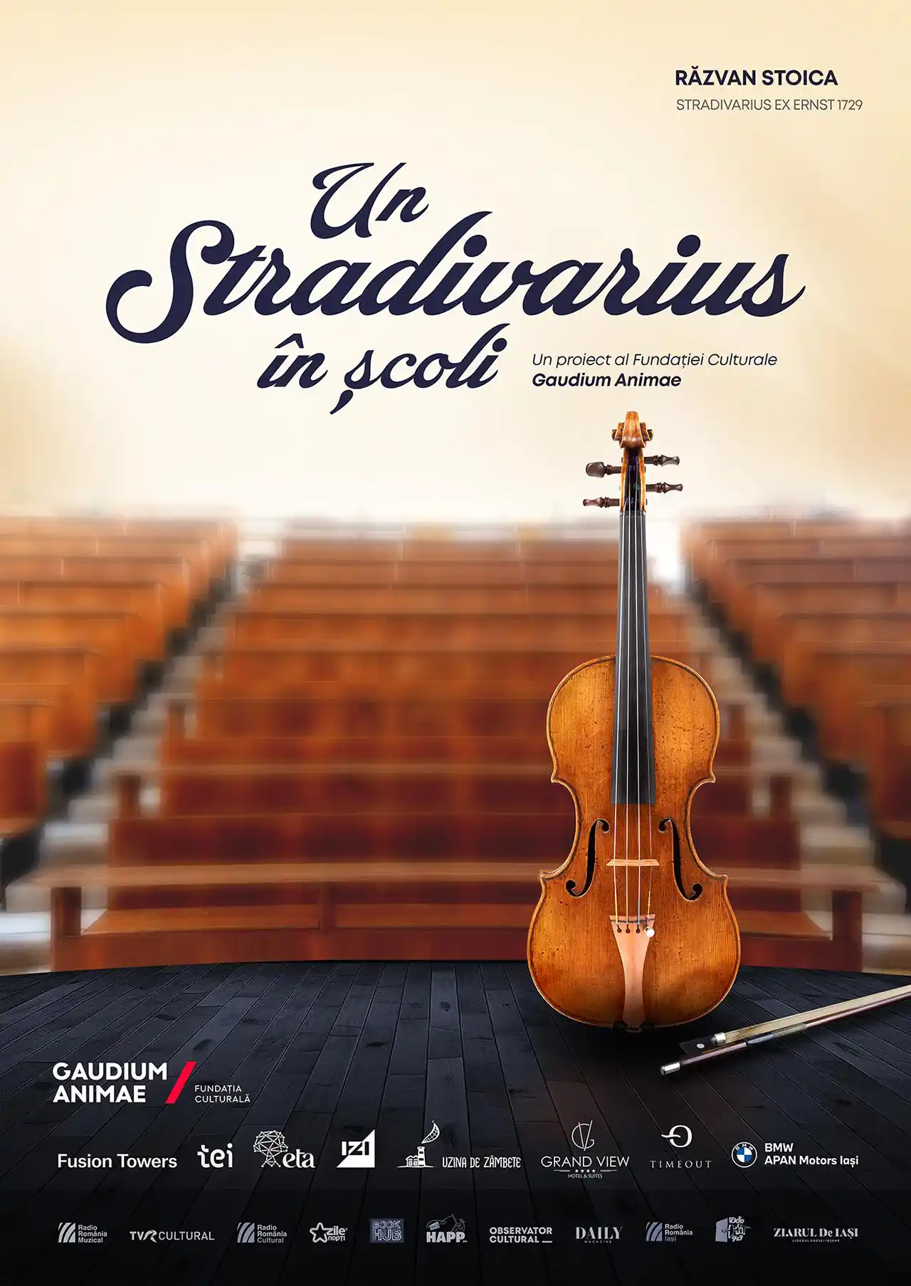 Răzvan Stoica reia turneul &bdquo;Un Stradivarius &icirc;n școli&rdquo;, stagiunea a III-a