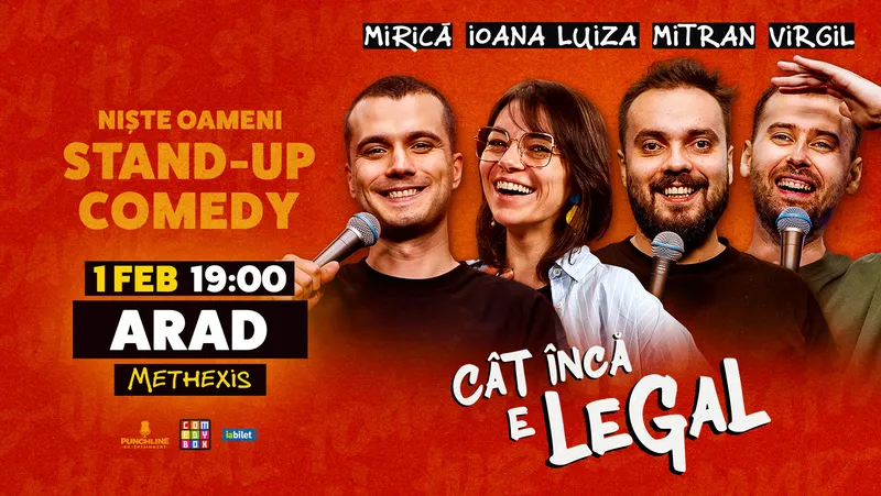 Stand-up Comedy cu Sergiu Mirică, Virgil Ciulin, Ioana Luiza și Dragoș Mitran