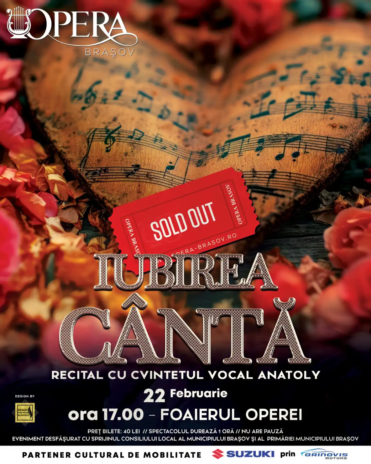 Despre iubire, în pași de dans și a cappella, la sfârșitul săptămânii, la Opera Brașov