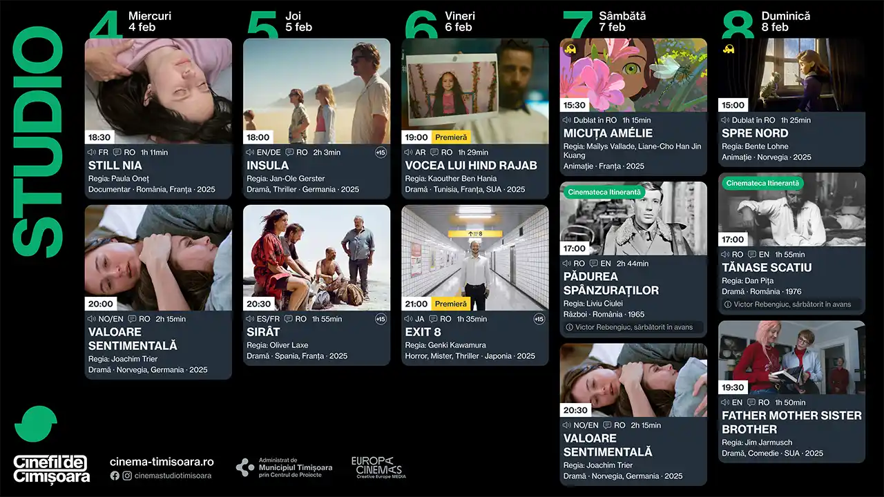 Programul săptămânii 4–8 februarie la cinematografele de artă din Timișoara