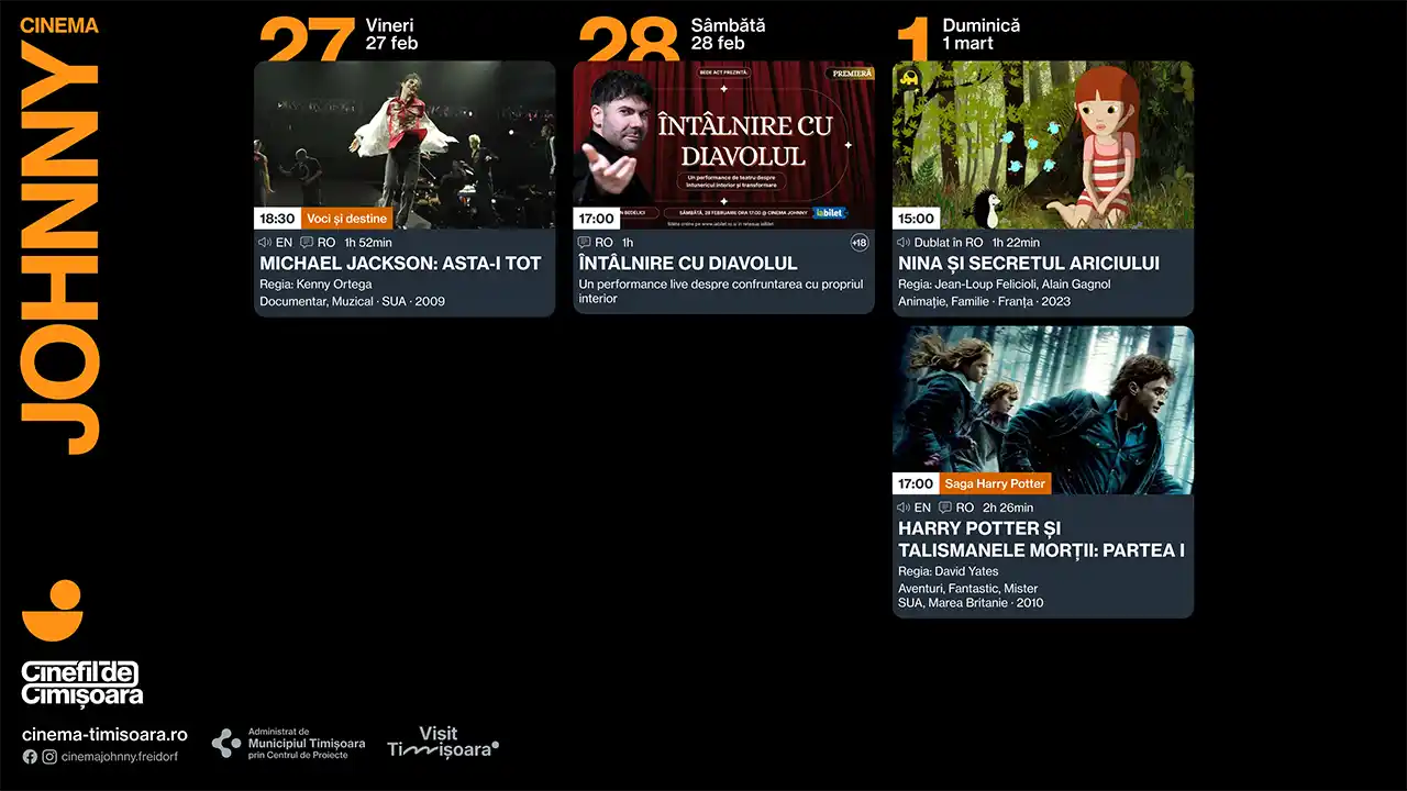 Programul săptămânii 25 februarie – 1 martie la cinematografele din Timișoara