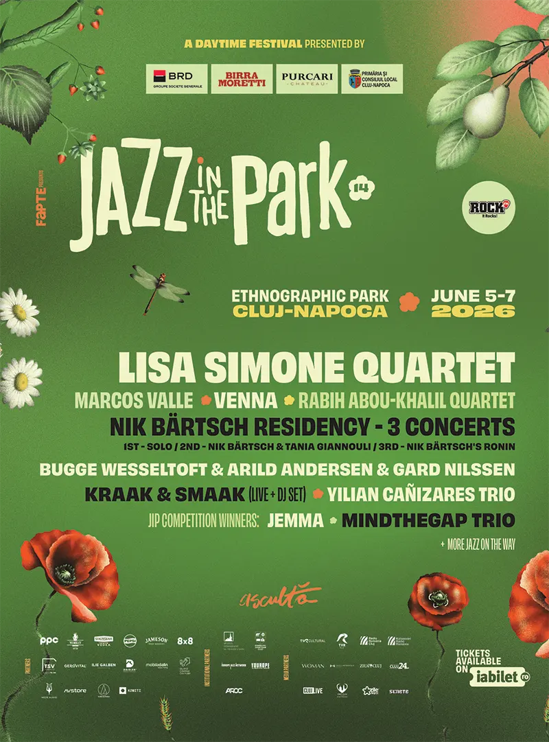 Afiș Jazz in the Park 2026: 5&ndash;7 iunie, Cluj-Napoca (primul val de artiști)