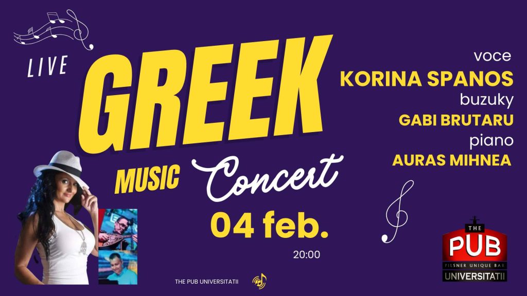 Greek live concert cu Korina Spanos & Band @ The Pub - Universității