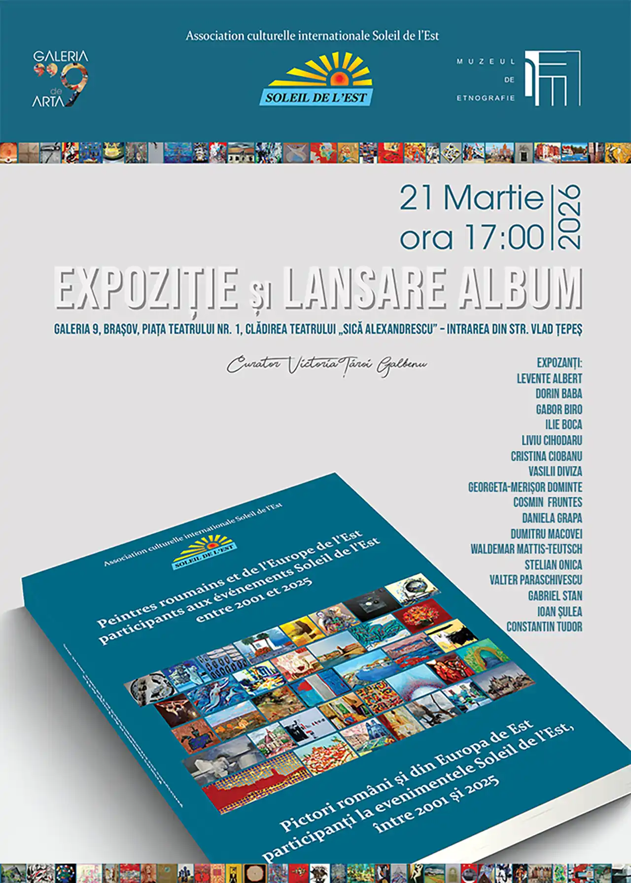 Lansare de carte la Brașov: „Pictori români și din Europa de Est”, la Galeria 9