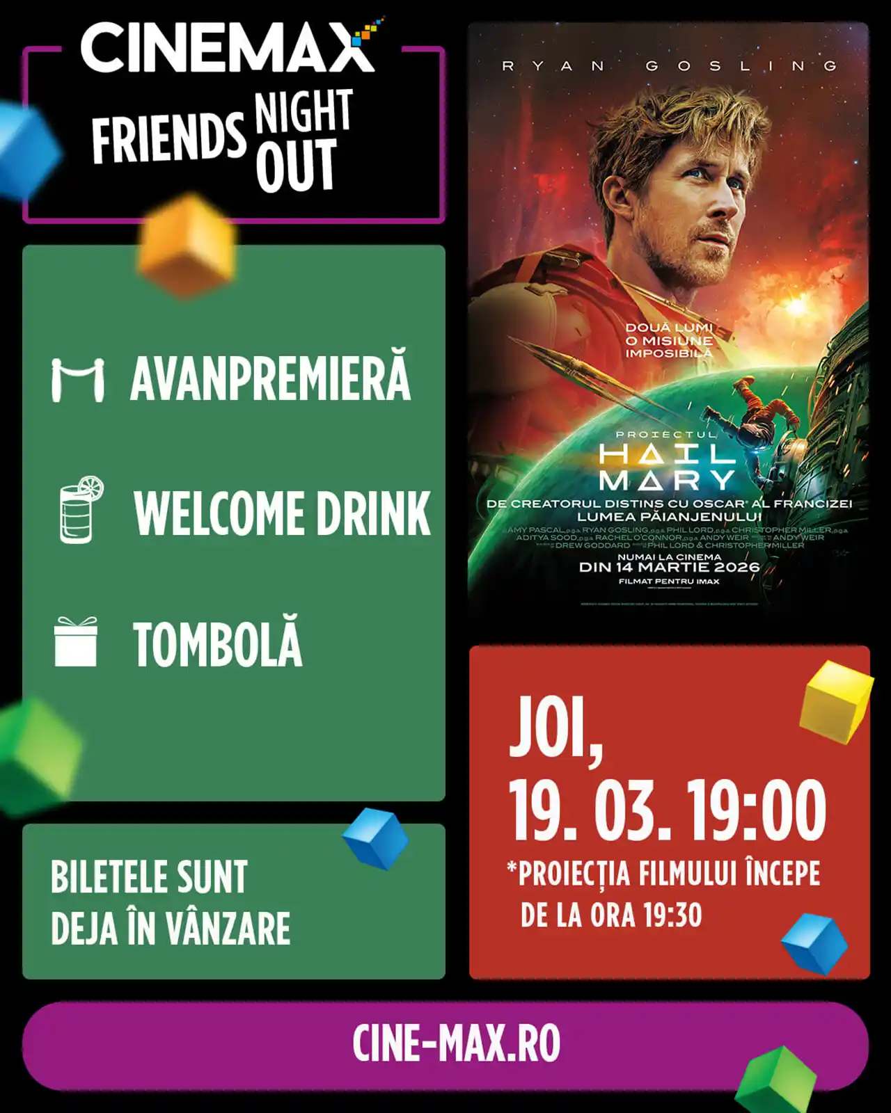 Friends Night Out &ndash; Proiectul Hail Mary la Cinemax Veranda
