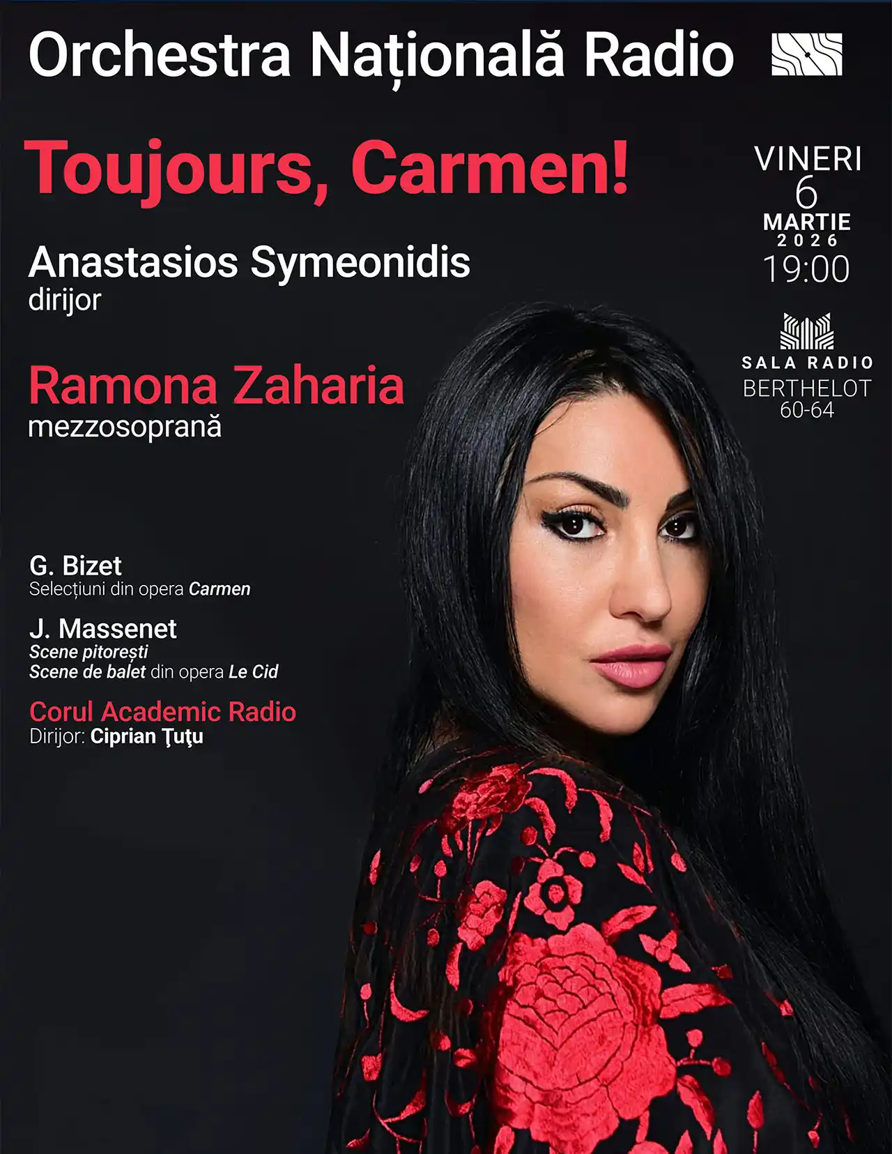 &bdquo;Toujours, Carmen!&rdquo; &ndash; un concert &bdquo;incendiar&rdquo; cu mezzosoprana Ramona Zaharia, la Sala Radio