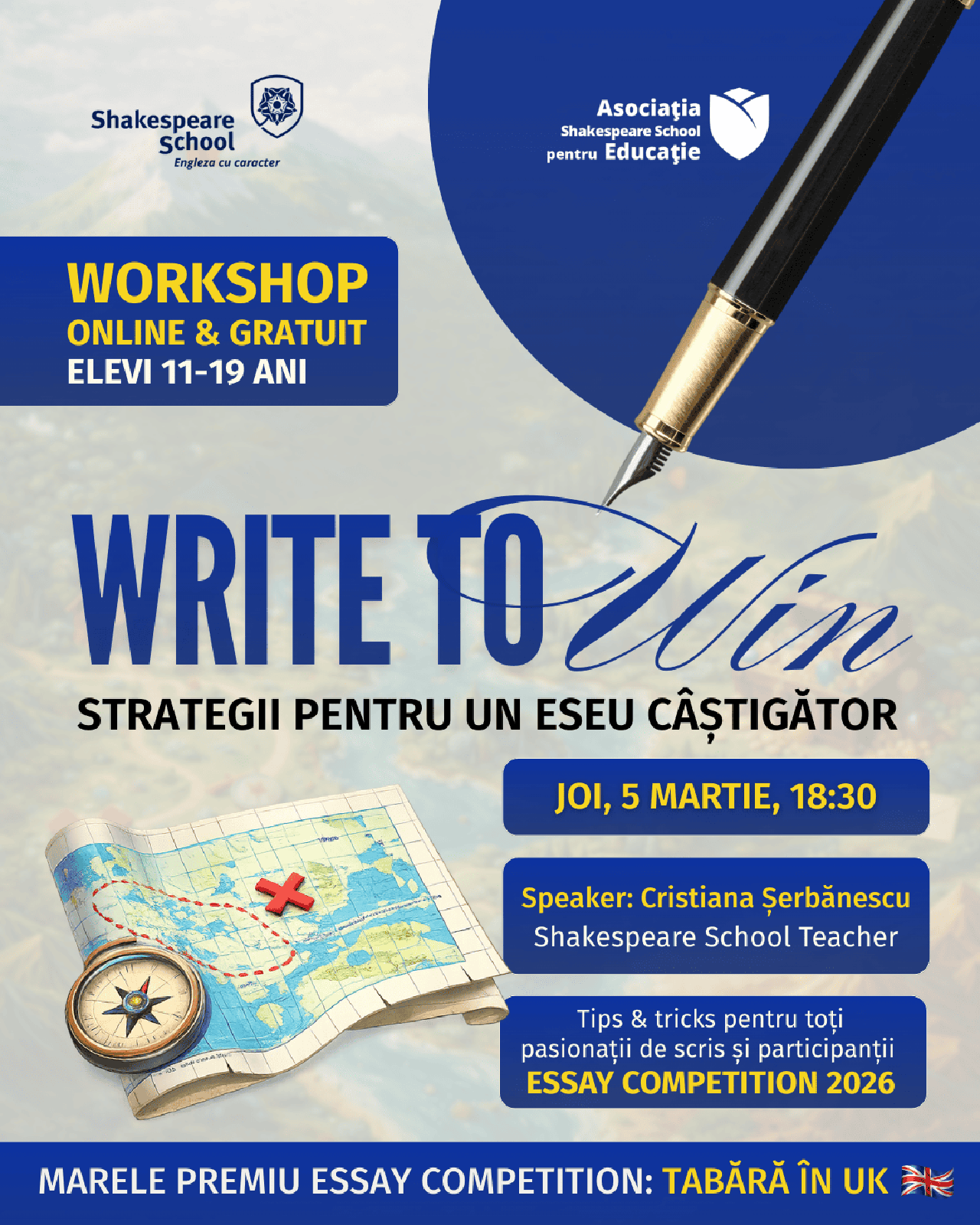 Elevii din Rom&acirc;nia &icirc;nvață cum să scrie un eseu c&acirc;știgător: workshop online gratuit&nbsp;