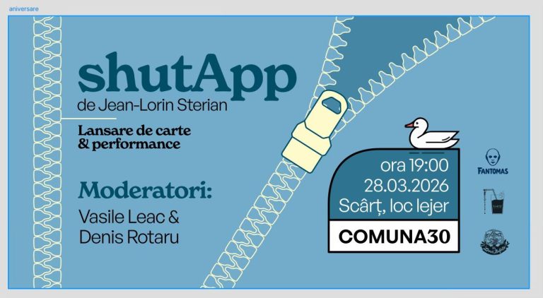 shutApp, de Jean-Lorin Sterian - Lansare de carte & performance