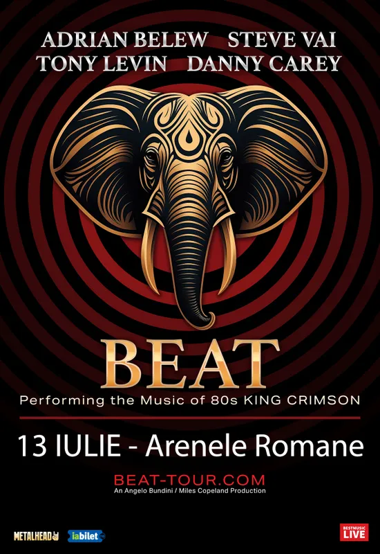 Beat - Steve Vai, Danny Carey (Tool), Adrian Belew, Tony Levin (King Crimson) @ Arenele Romane