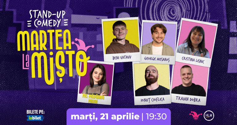 Marțea la Mișto cu Beniamin Vătavu, George Mesaroș, Gabriel Țepeș, Traian Dobra și Cristina Leșnic @ The Fool