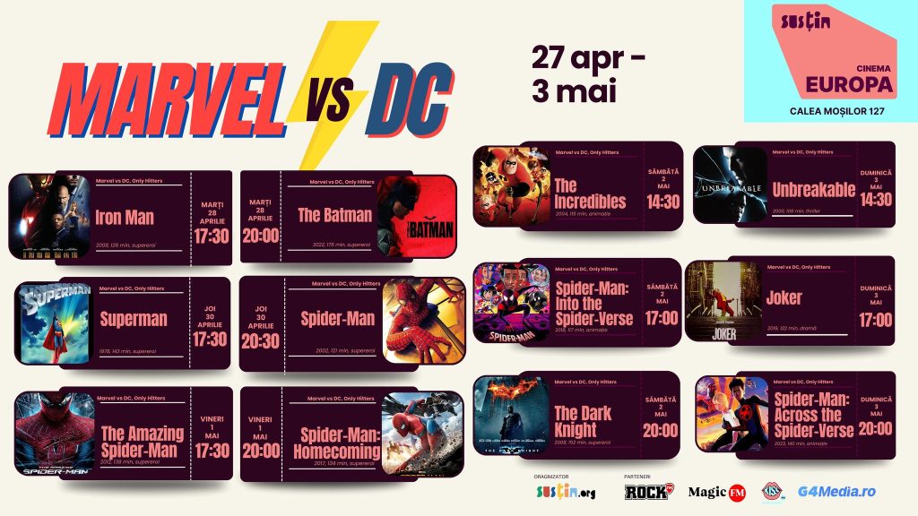 Marvel vs DC, Only Hitters @ Cinema Europa