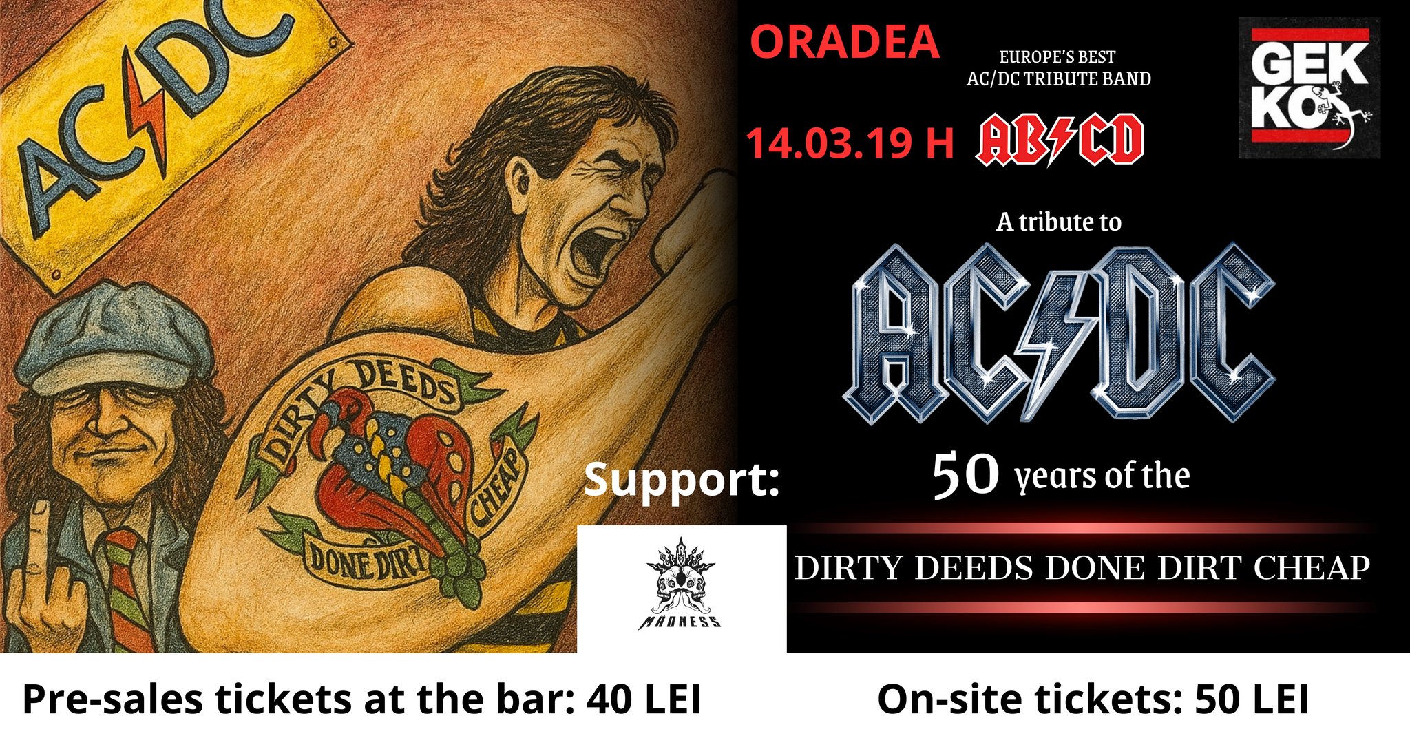 AC/DC tribute band concert • Zile și Nopți