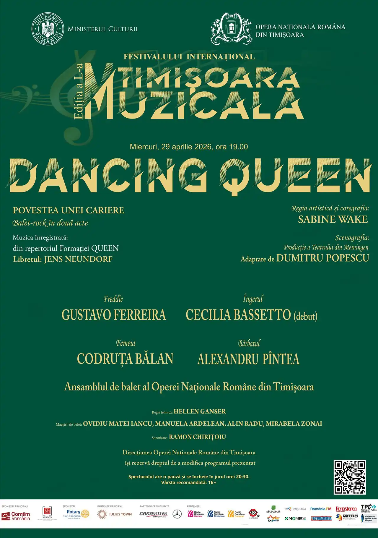 Balet la Opera Timișoara: &bdquo;Dancing Queen&rdquo; și &bdquo;Scheherazade / Bodies & Emotions&rdquo; &icirc;n Festivalul &bdquo;Timișoara Muzicală&rdquo;