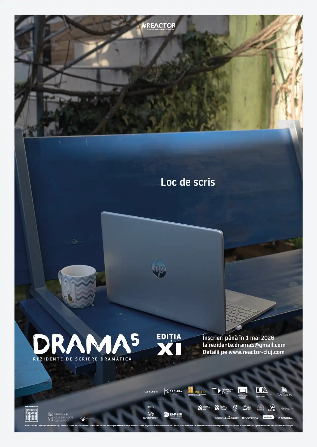 Drama 5 &ndash; rezidențe de scriere dramatică. Ediția a XI-a, 2026 la Reactor de creație și experiment, Cluj