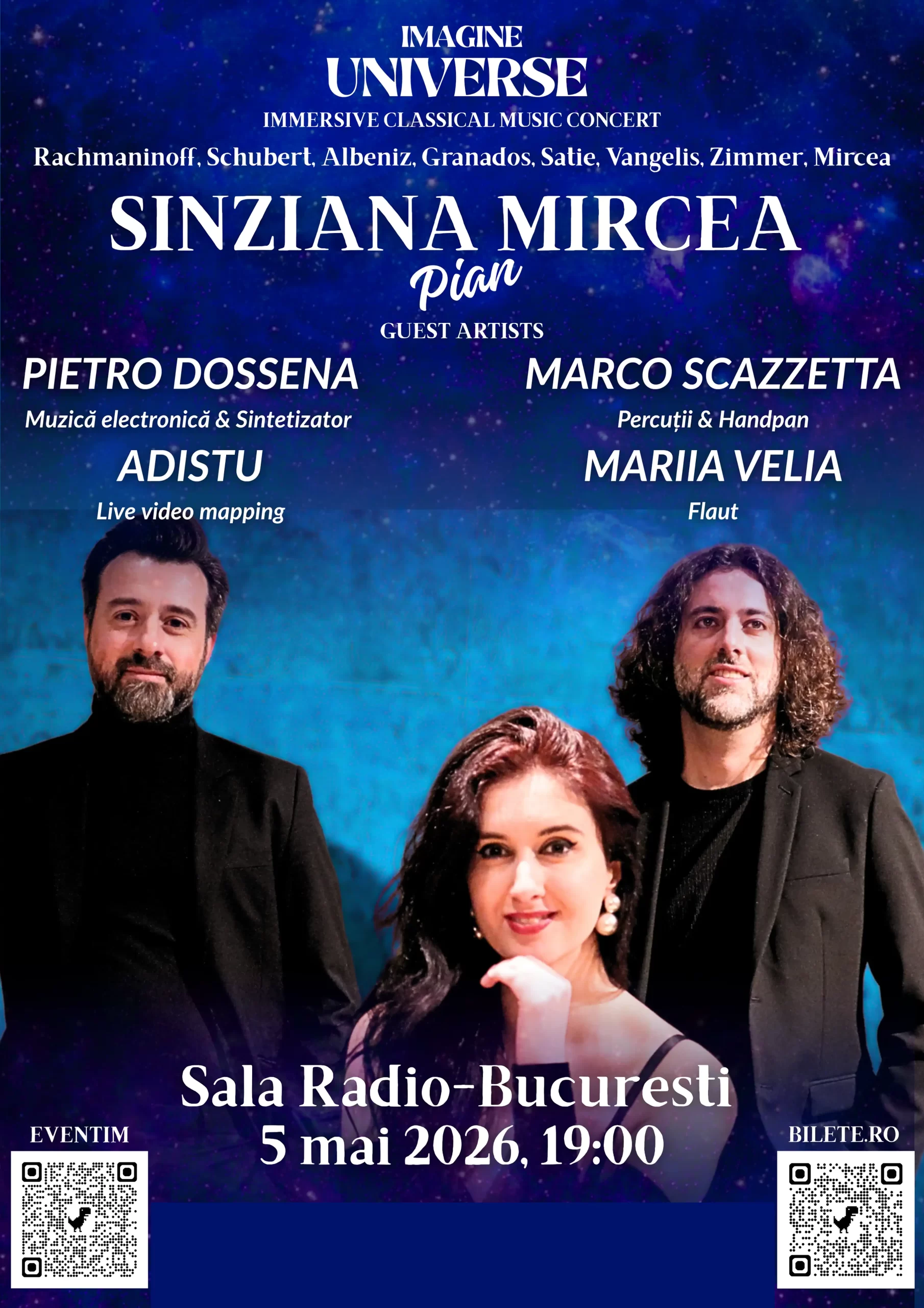 &bdquo;IMAGINE UNIVERSE&rdquo; &ndash; S&icirc;nziana Mircea & Friends: concert extraordinar la Sala Radio din București pe 5 mai