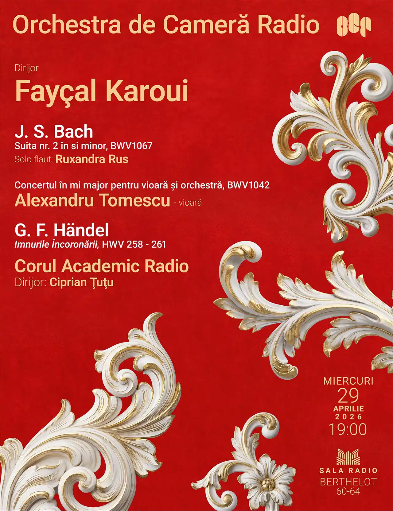 Alexandru Tomescu c&acirc;ntă Bach la Sala Radio