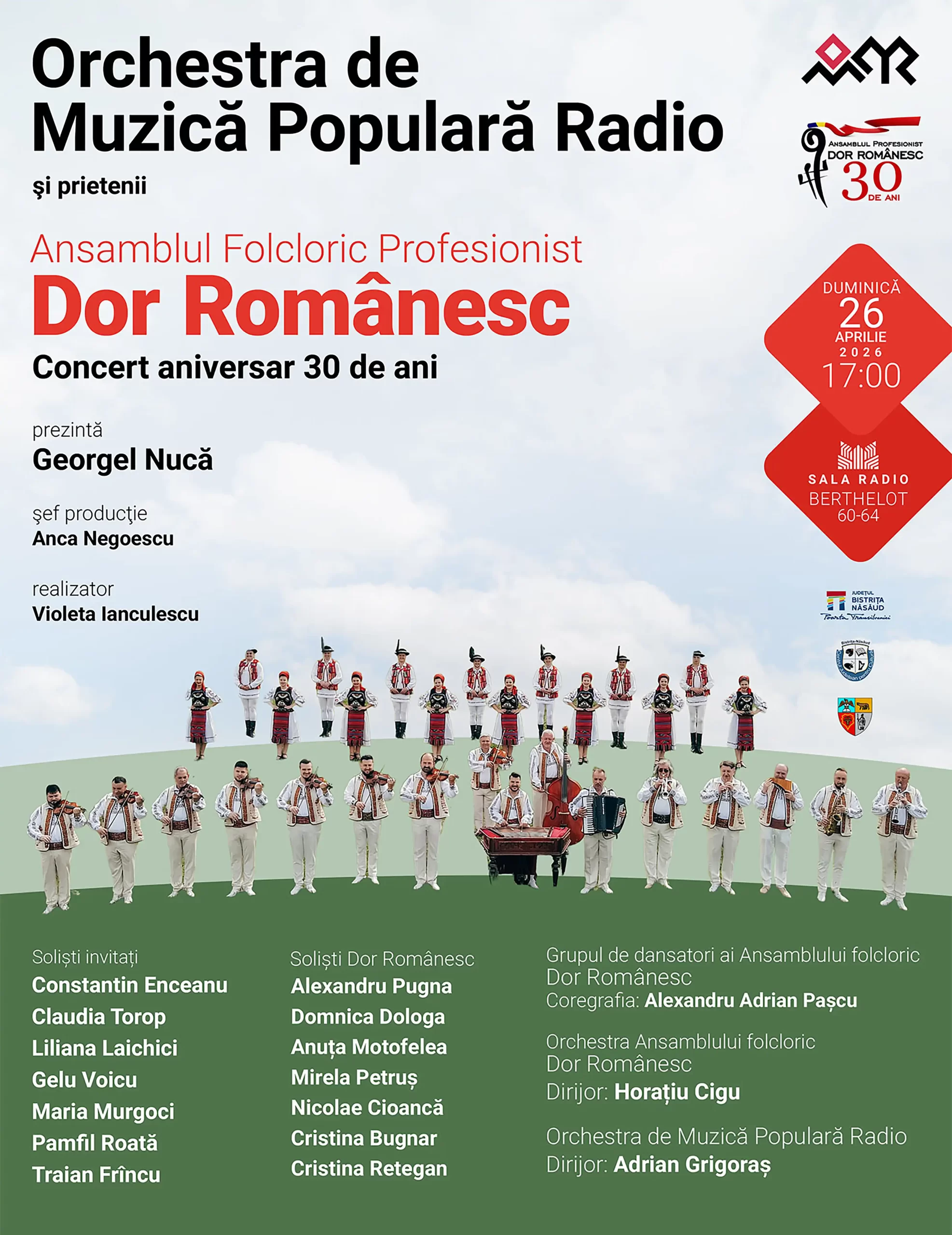 &bdquo;Dor Rom&acirc;nesc&rdquo;: concert folcloric aniversar &ndash; 30 de ani de activitate artistică