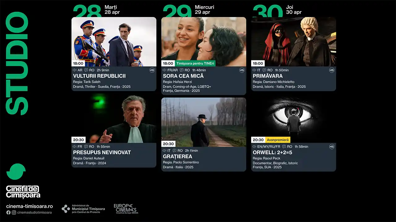 Filmele care rulează la cinema Studio din Timisoara